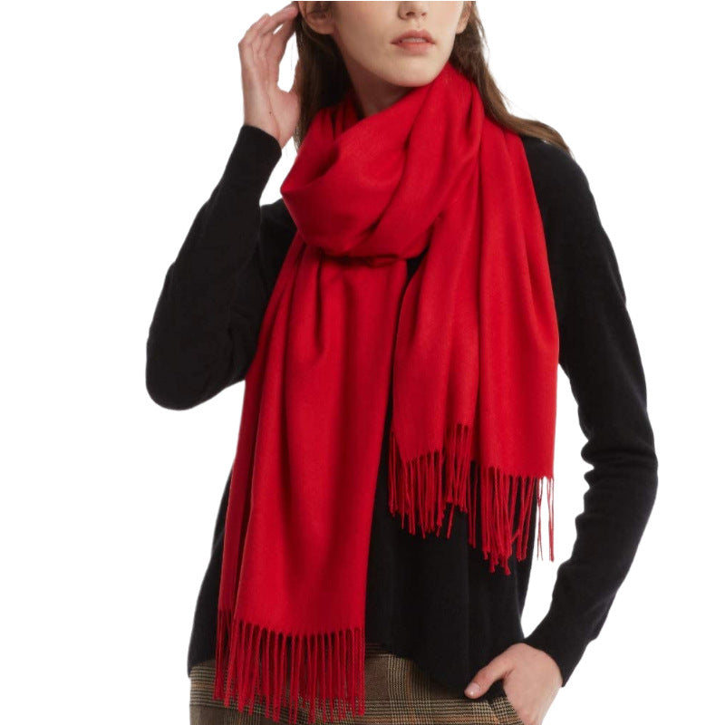 Women's Cashmere Shawl Solid Color Scarf