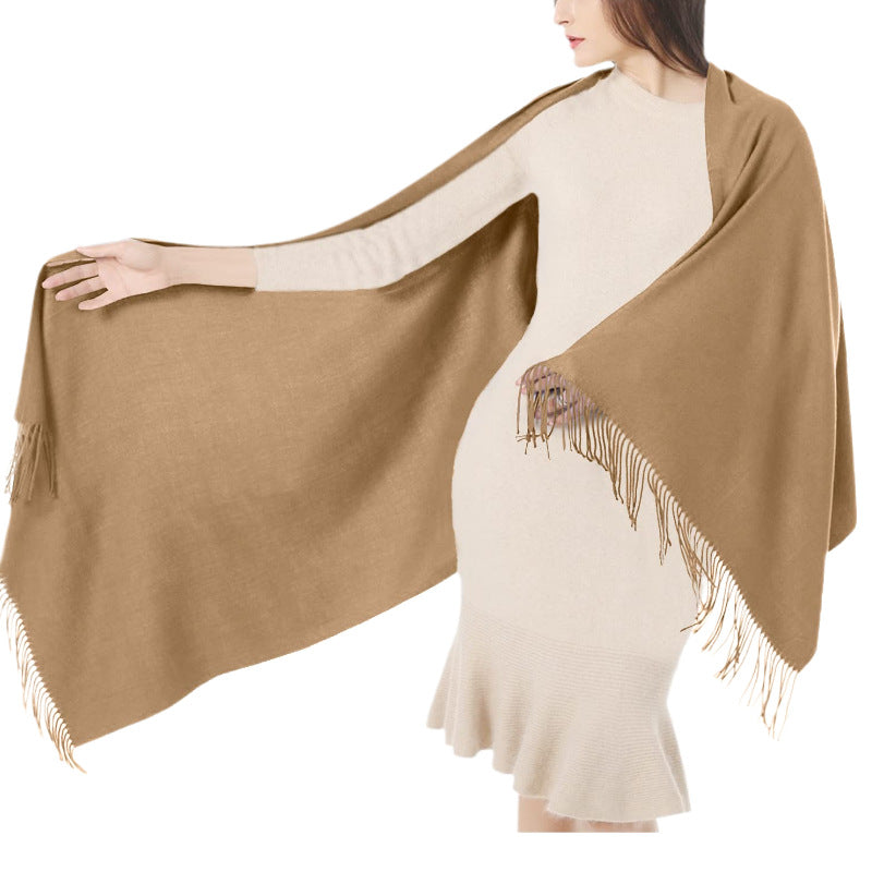 Women's Cashmere Shawl Solid Color Scarf