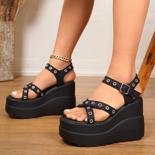 Fashion High Heel Cross Women's Lace Up Shoes