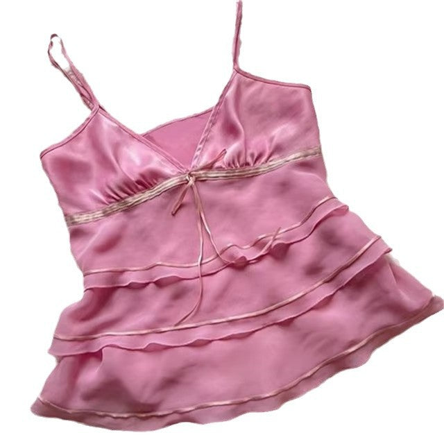 Sexy Hot Girl Leopard-print Slim-fit Sling Women's Top