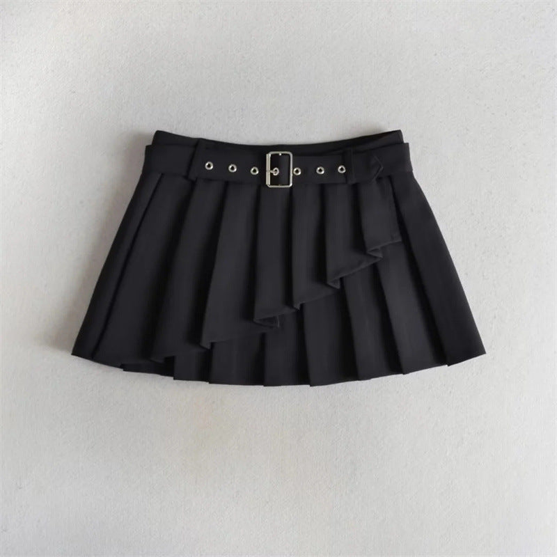 European And American Ins Hot Girl Waistband Pleated Skirt