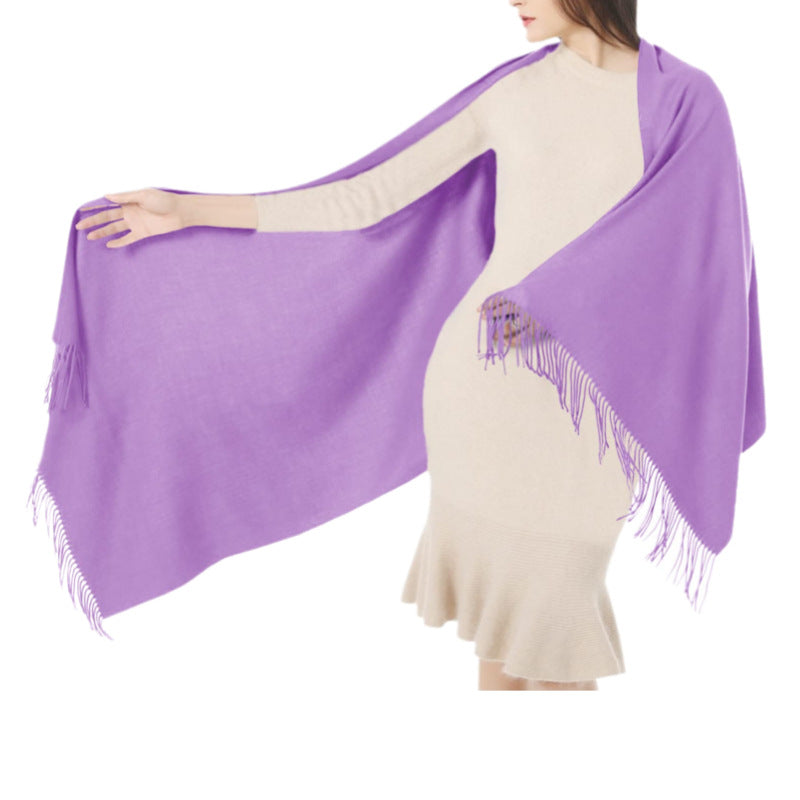 Women's Cashmere Shawl Solid Color Scarf