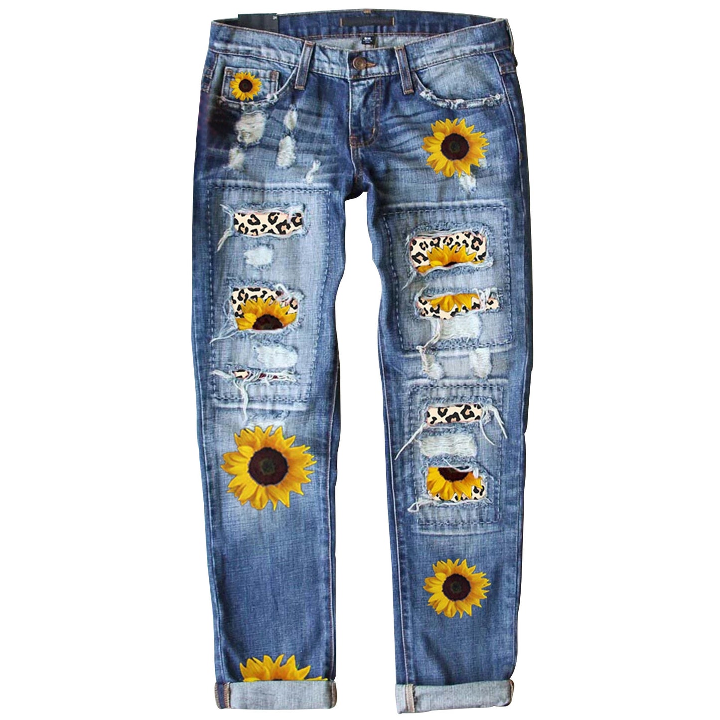 Slim-fit Printed Women's Denim Pants