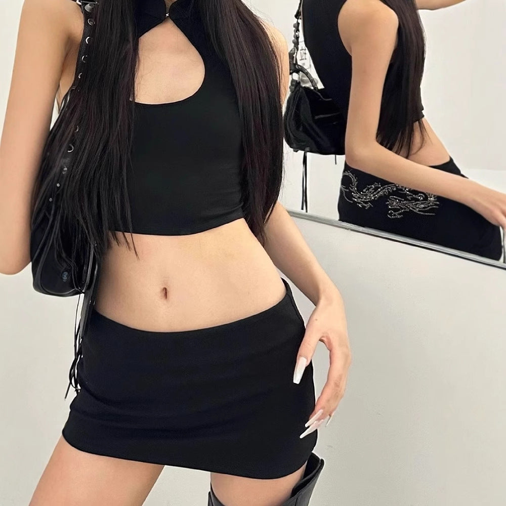 New Anti-exposure American Slim Fit Slimming All-match A- Line Hip-wrapped Skirt