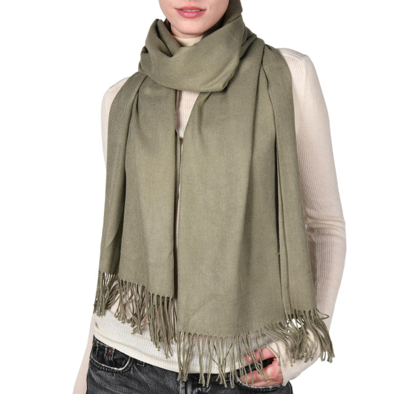 Women's Cashmere Shawl Solid Color Scarf