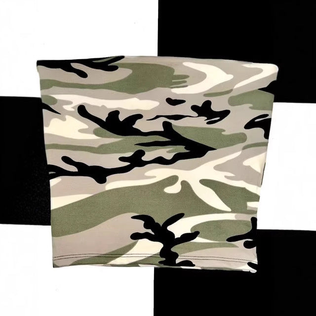 Camouflage Leopard Print Simple Short Top