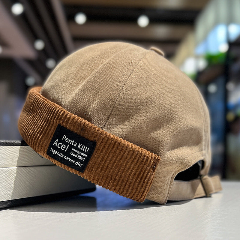 Corduroy Brimless Skullcap Women's Hip Hop