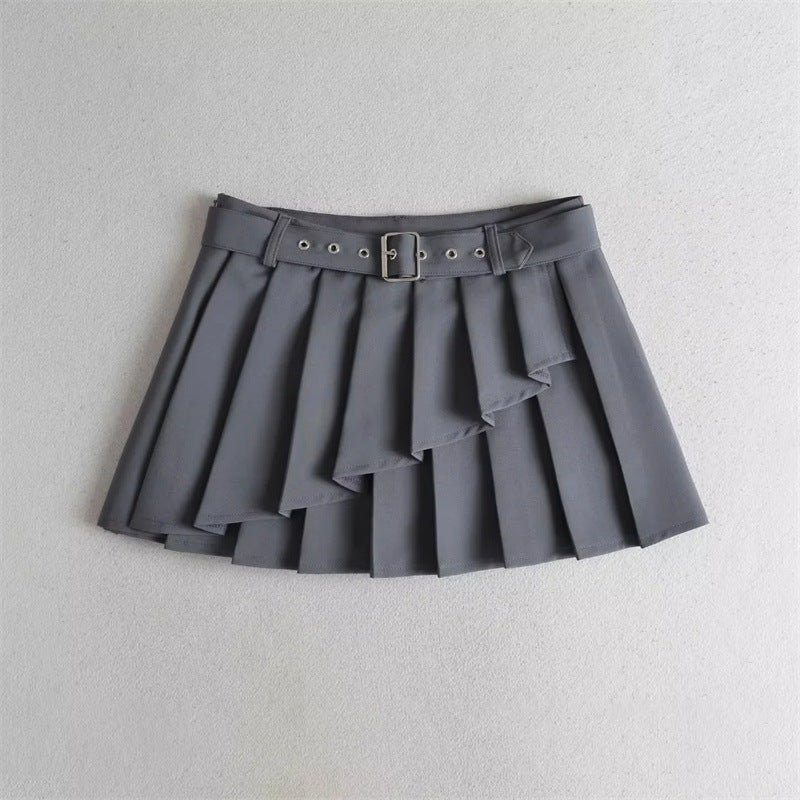 European And American Ins Hot Girl Waistband Pleated Skirt