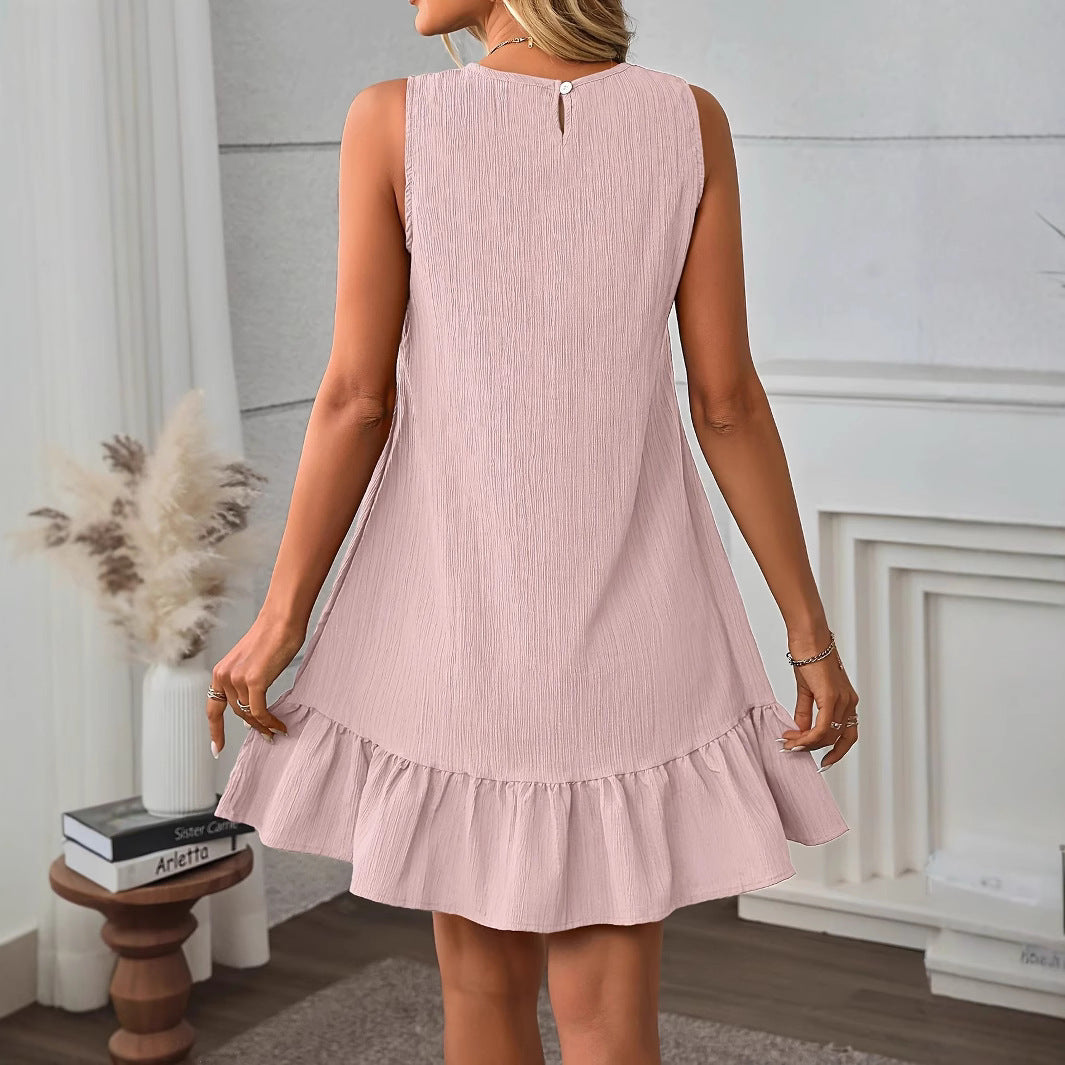 Vest Ruffled Sleeveless Casual Dress