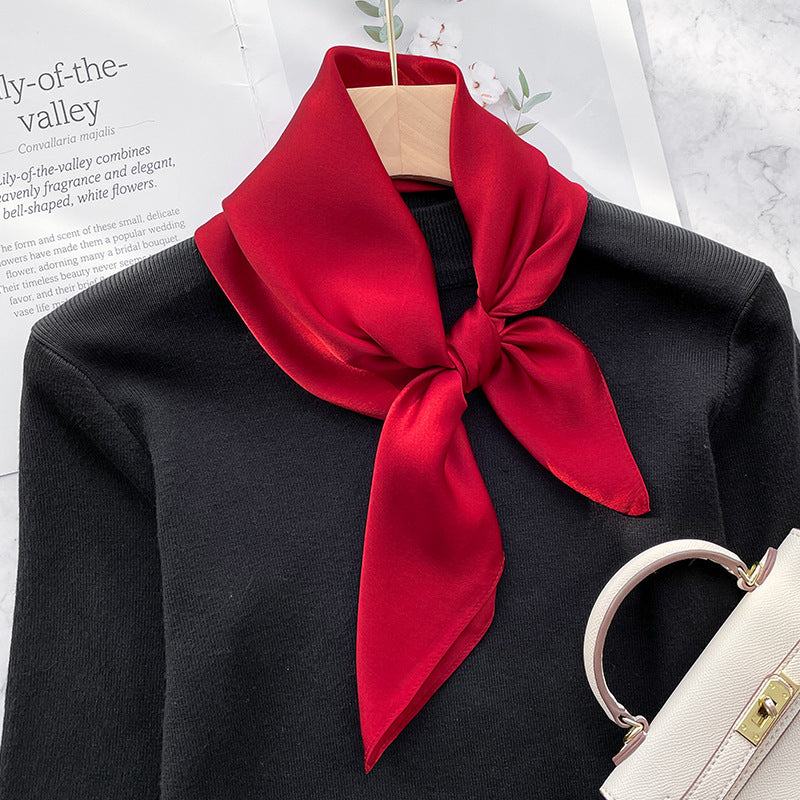 Spring And Autumn Elegant Retro Silk High-end Scarf