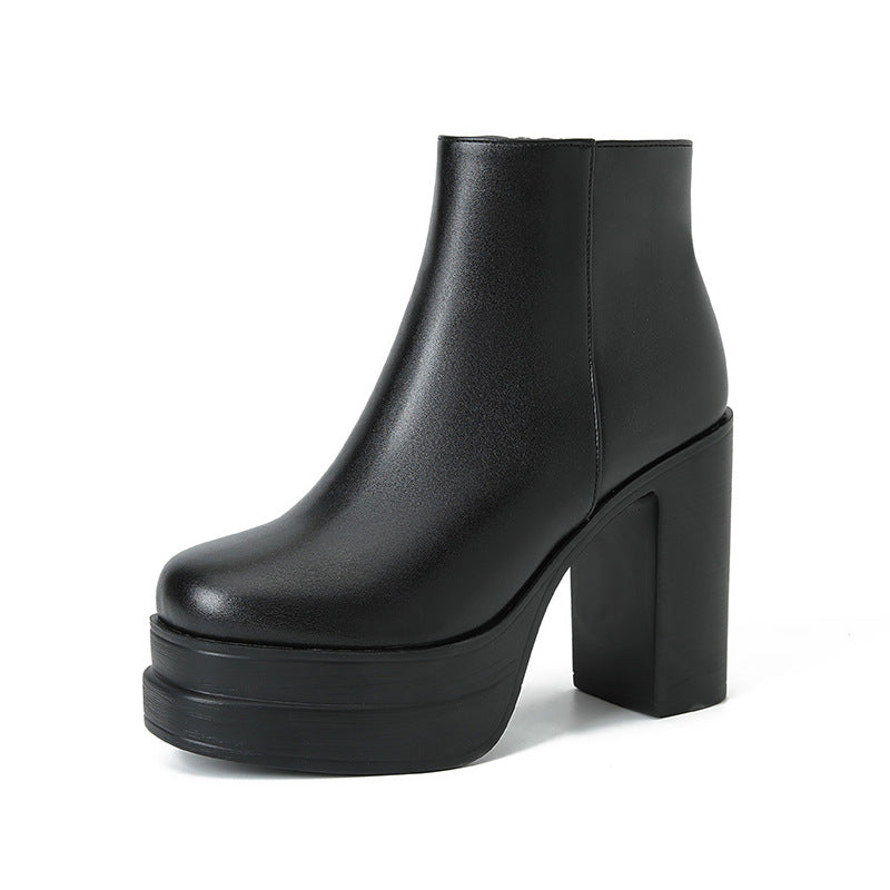Women's Chunky Heel Ankle Fashion Short Martin Boots