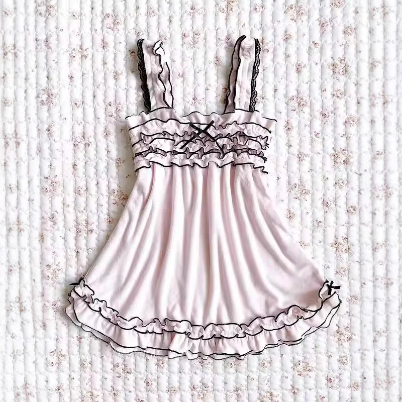 Sweet Solid Color Lace Versatile Sexy Sling