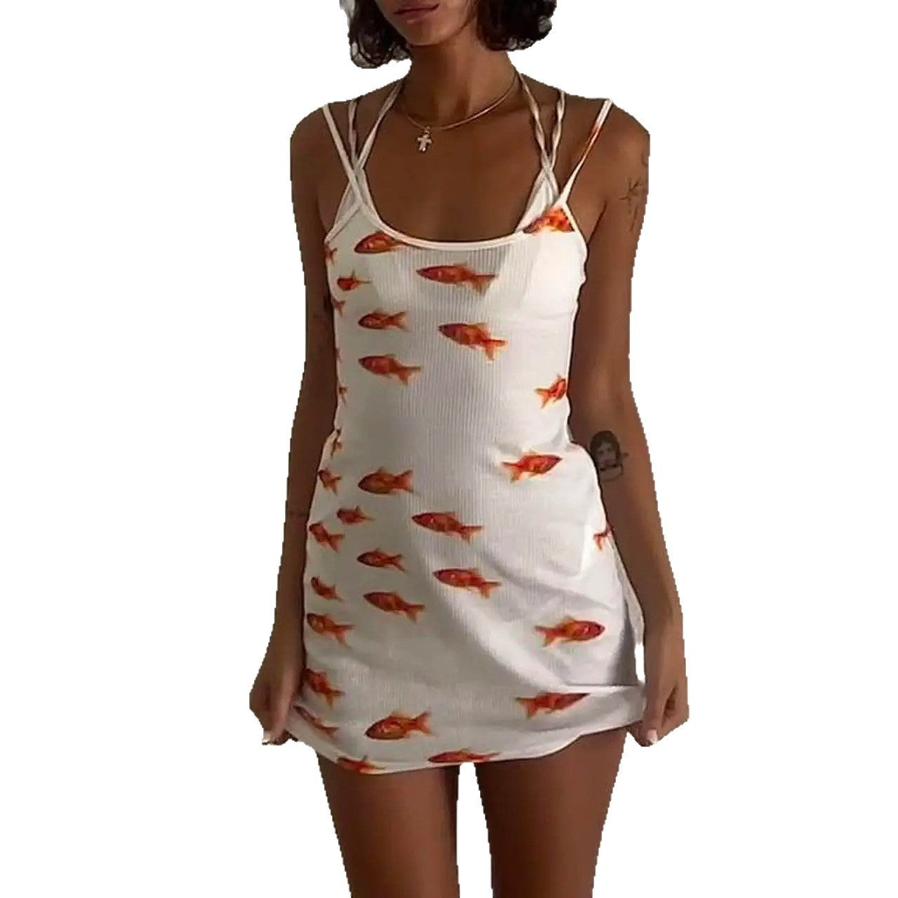 Goldfish Pattern Printing Casual Temperament Dress
