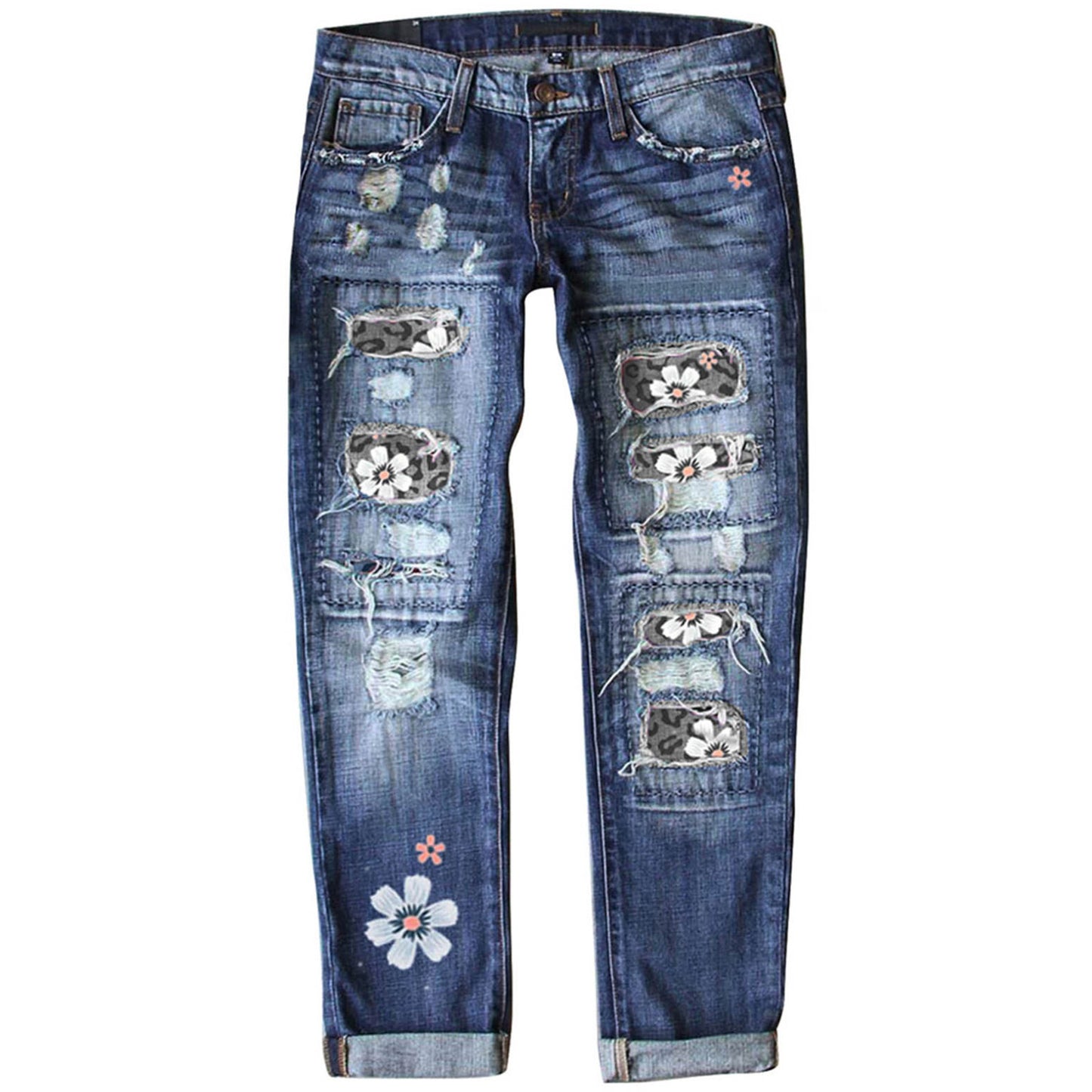 Slim-fit Printed Women's Denim Pants