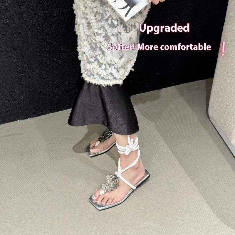 French Minority Weaving Hollow Closed Toe Sandals Female Summer Mori Girls' Fairy
