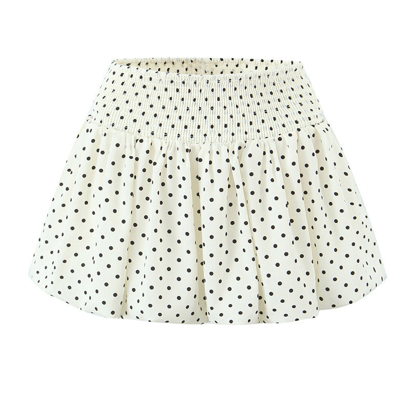 Niche Cute Youth-looking Polka Dot Puffy A- Line Bud Short Skirt