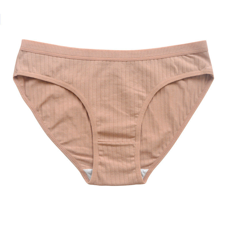 Underwear Pure Cotton Girl Plus Size Mid Mid-waist Solid Color