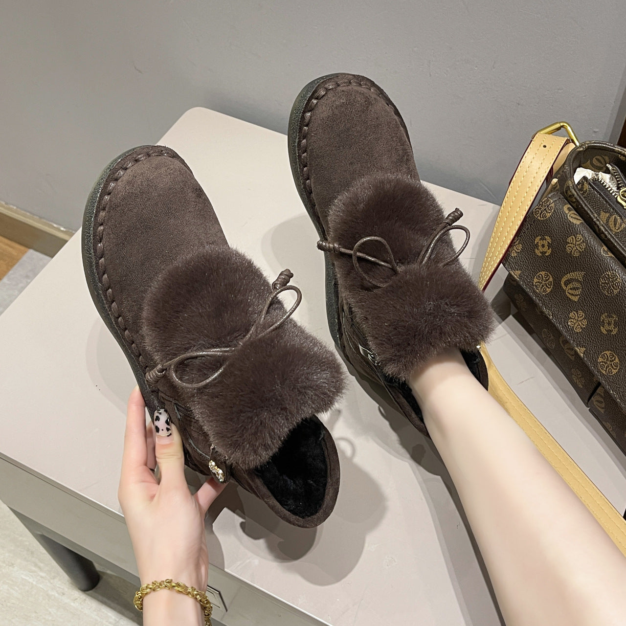 Sponge Cake Bottom Thickened Warm Cotton Shoes Snow Boots