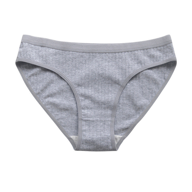 Underwear Pure Cotton Girl Plus Size Mid Mid-waist Solid Color