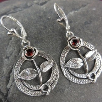 Simple Handmade Ornament Round Flower Tag Earrings