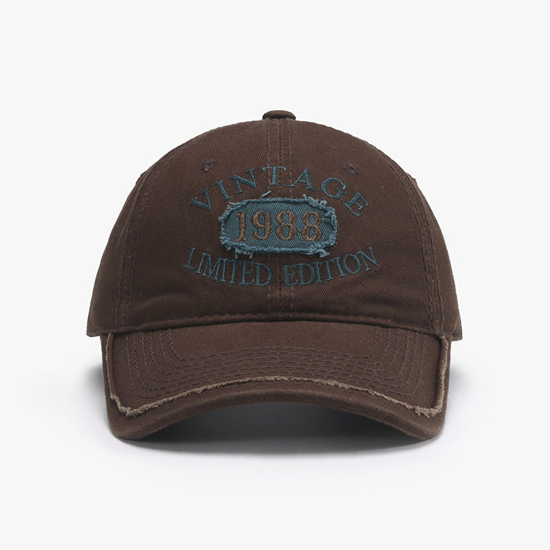 Spring New Big Head Circumference Letter Embroidery Women's Face-looking Small Peaked Cap