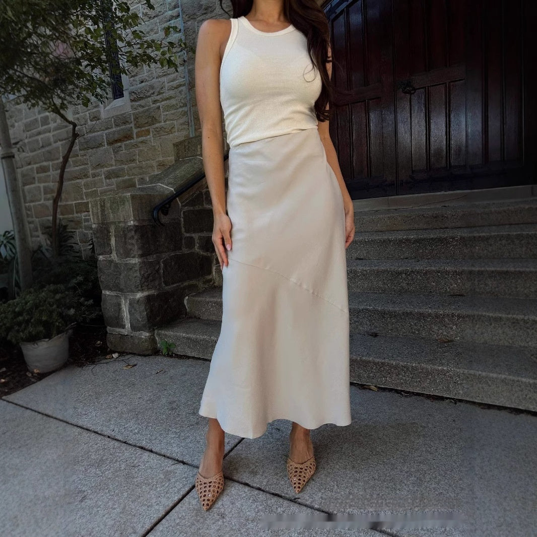 European And American Solid Color Slim Sexy Fishtail Skirt