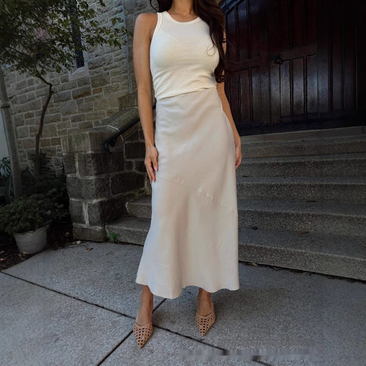 European And American Solid Color Slim Sexy Fishtail Skirt