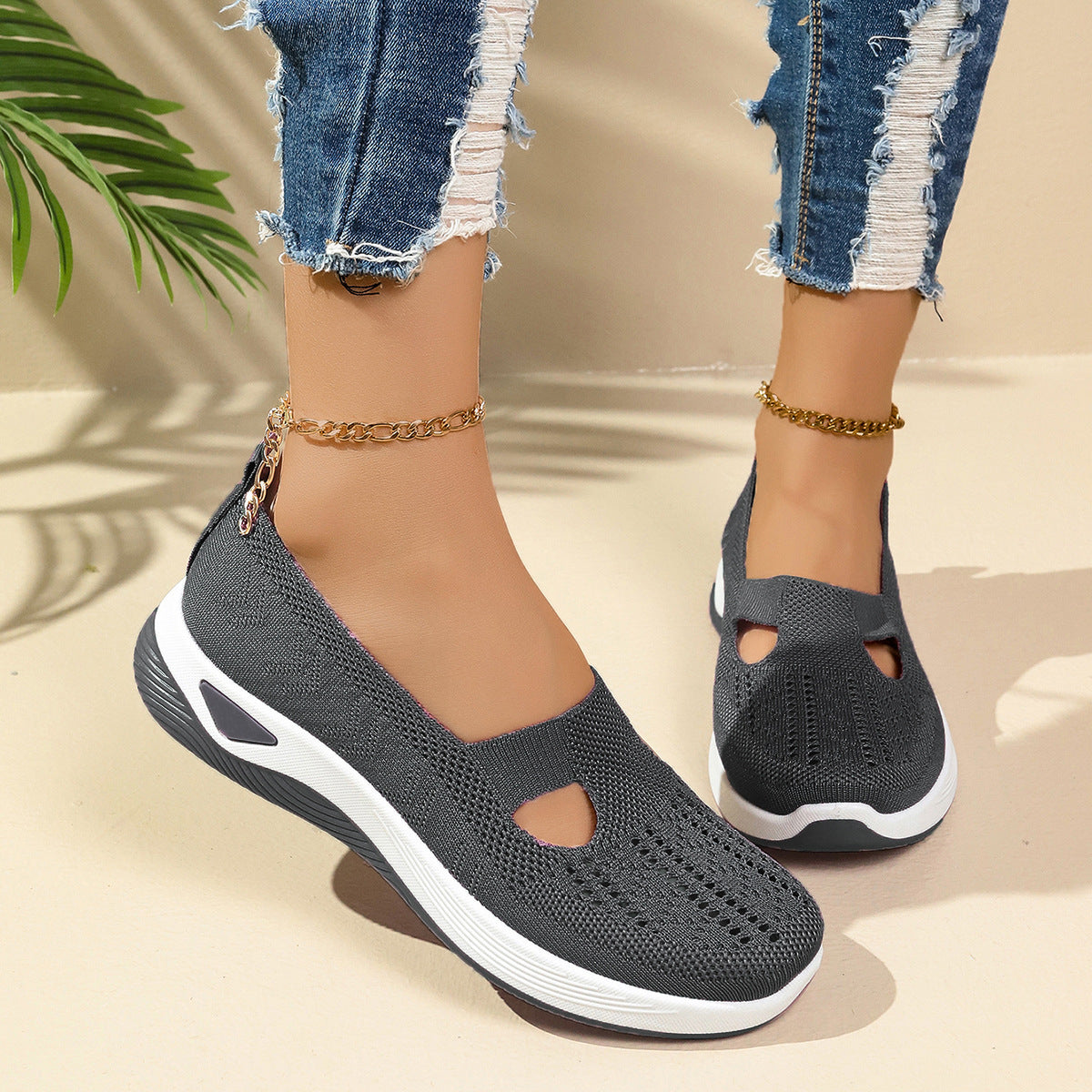 Women's Shoes Soft Bottom Not Tired Feet Slip-on Mesh