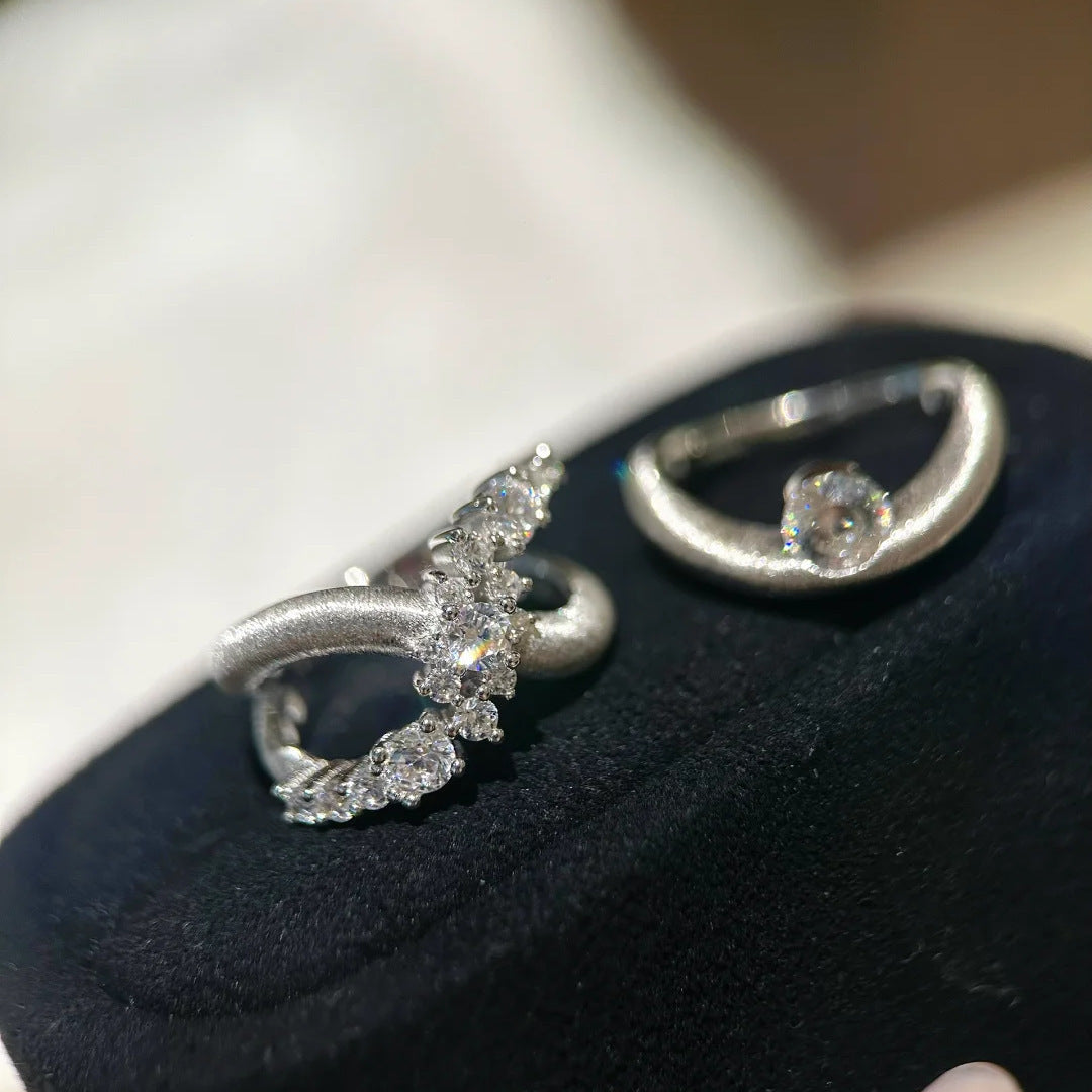 Diamond Thin And Glittering Galaxy Spot Drill Ring