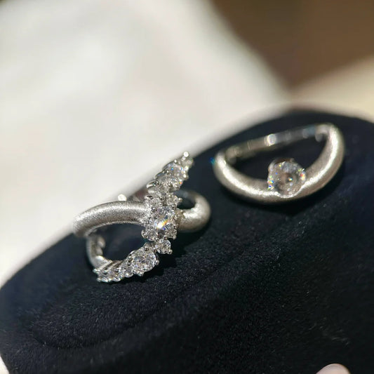 Diamond Thin And Glittering Galaxy Spot Drill Ring