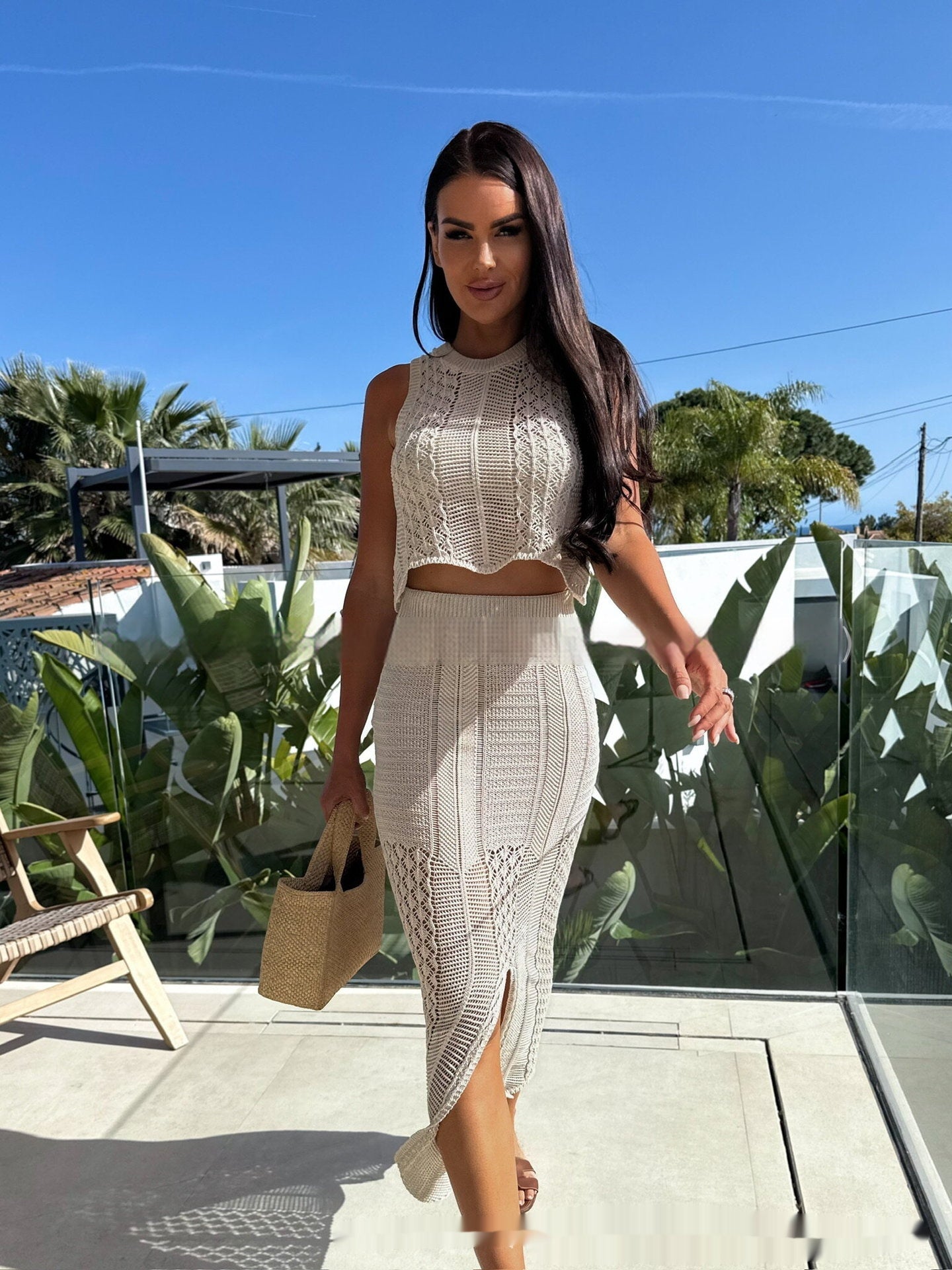 Women's Fashion New Beach Front Slit Suit