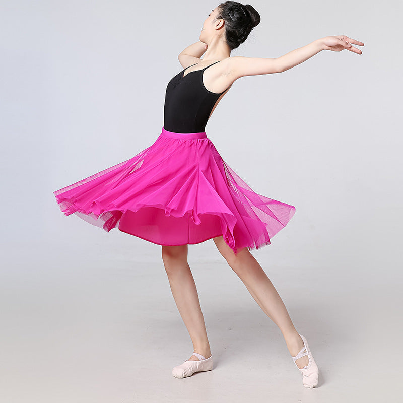 Mesh Half-length Long Skirt Swing Slimming A- Line Short Gauze Skirt