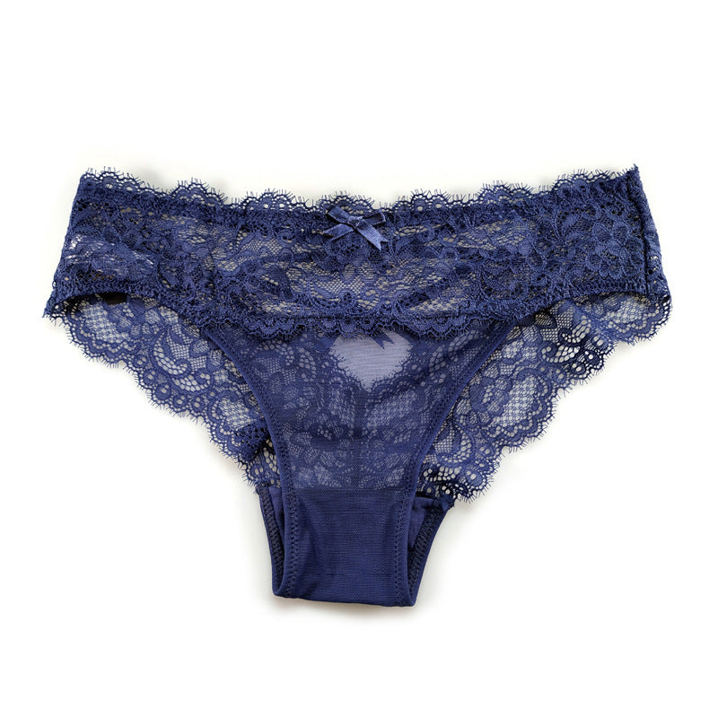 Cross Hollow Girl Transparent Low Waist Women's Briefs Breathable