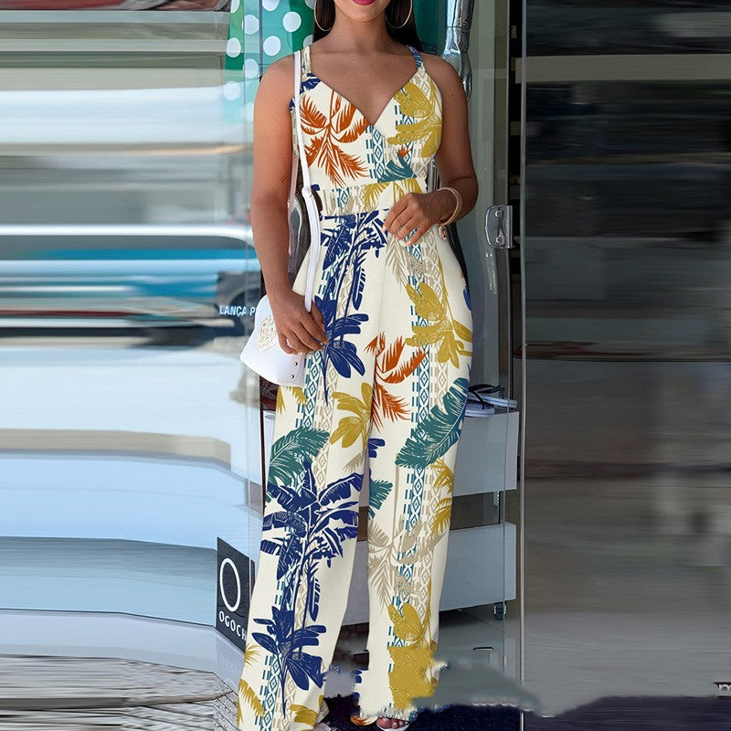 Printing Gallus Siamese Trousers Women