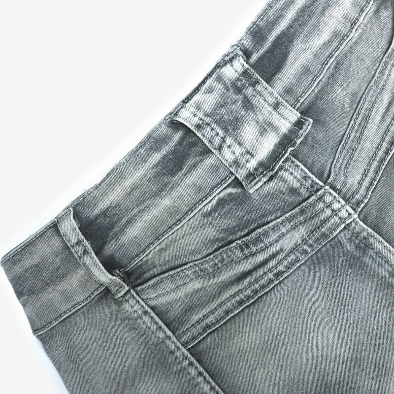 American Style Skinny Jeans Men's And Women's Autumn And WinterNew Heavy Industry Retro Tight National Fashion Pants Wholesale