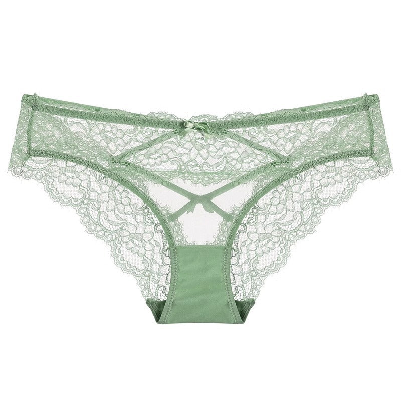 Cross Hollow Girl Transparent Low Waist Women's Briefs Breathable
