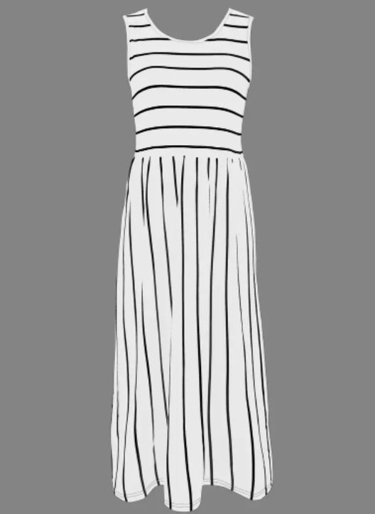 Print Crew Neck Tank Dress