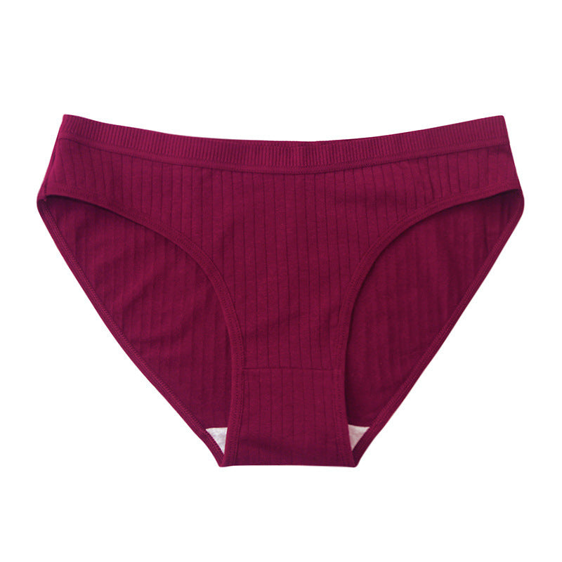 Underwear Pure Cotton Girl Plus Size Mid Mid-waist Solid Color