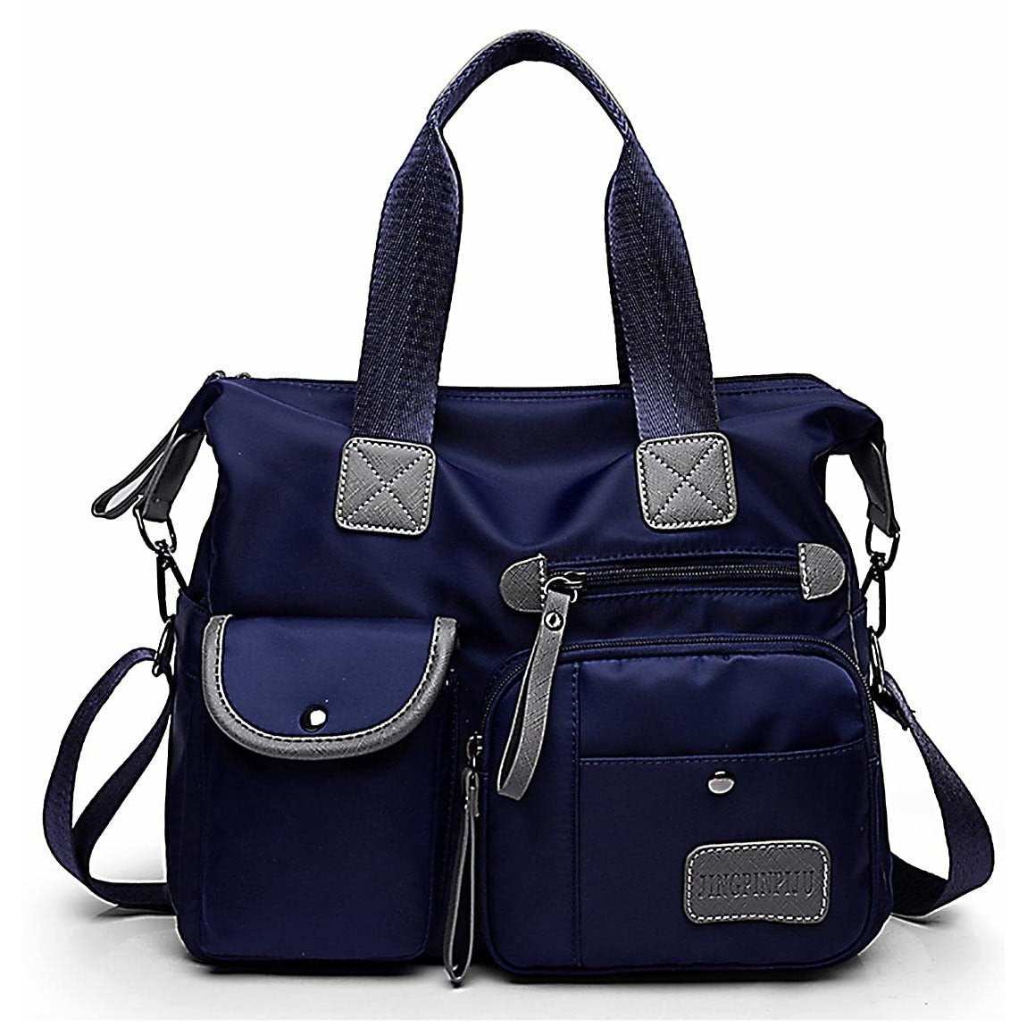 Tote Bag For Women, Multi Pockets Shoulder Handbag, Nurse Bag For Work, Large Cross Body Purse, Fashion Nylon Top Handle Satchel