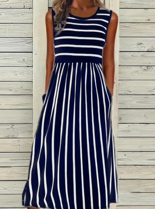 Print Crew Neck Tank Dress