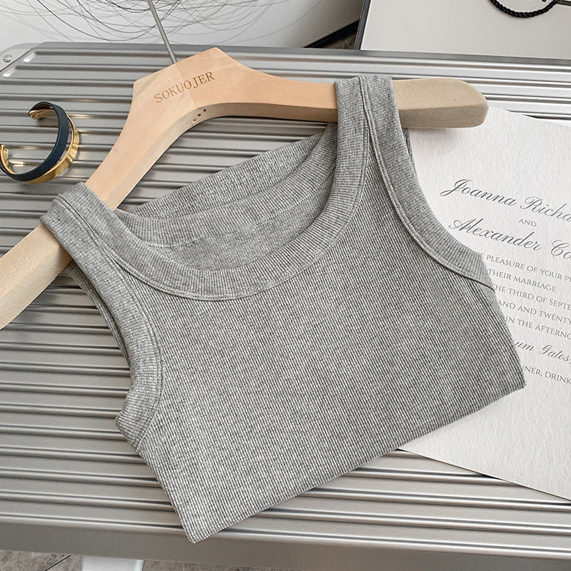 Cotton Thread Inner Anti-exposure Plus Size I-shaped Vest