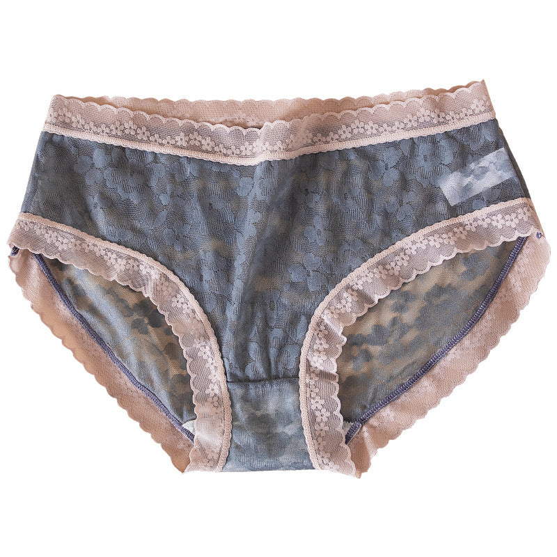 Lace Mid Waist Women's Briefs
