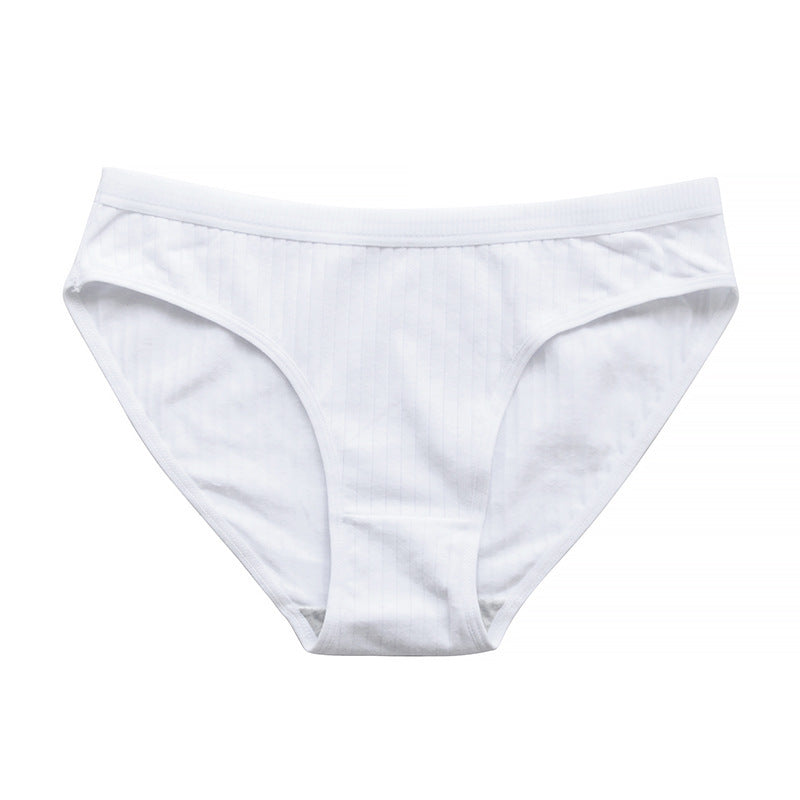 Underwear Pure Cotton Girl Plus Size Mid Mid-waist Solid Color