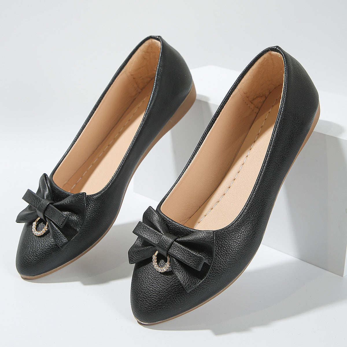 Flat Casual Plus Size Women's Shallow Mouth Bowknot Shoes