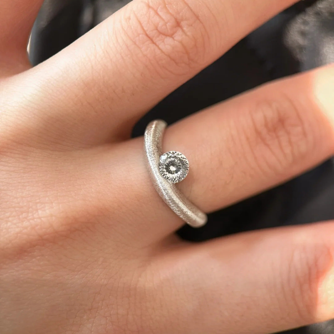 Diamond Thin And Glittering Galaxy Spot Drill Ring