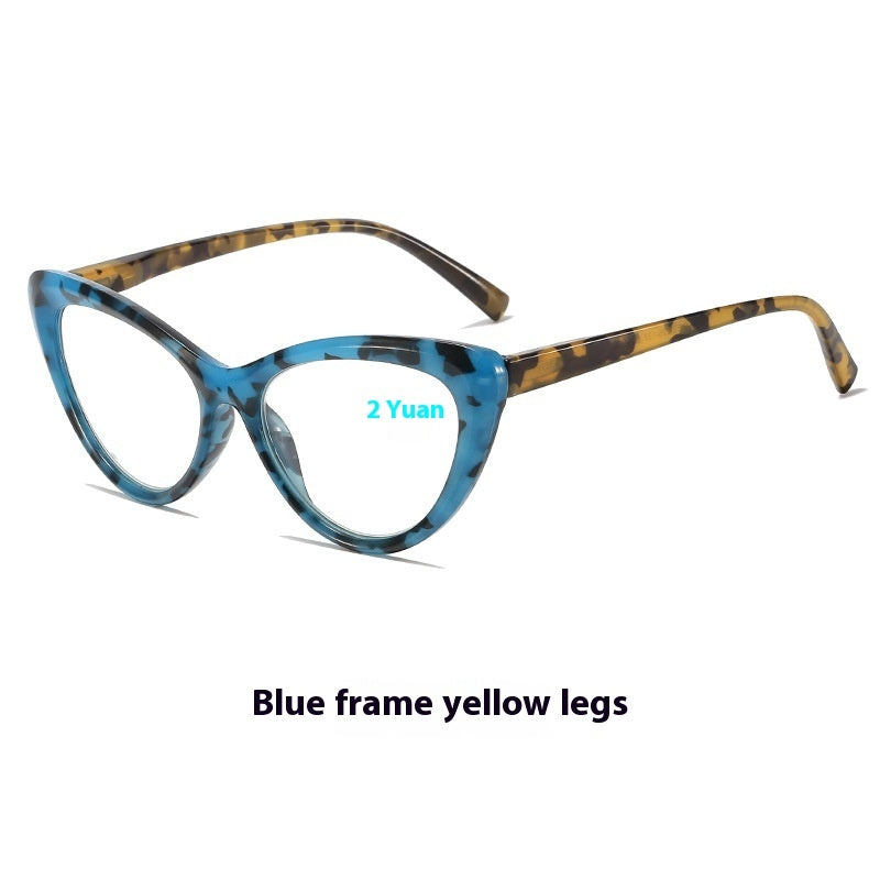 New Fashion Cat Eye Printed Anti-blue Light Reading Glasses For Men And Women