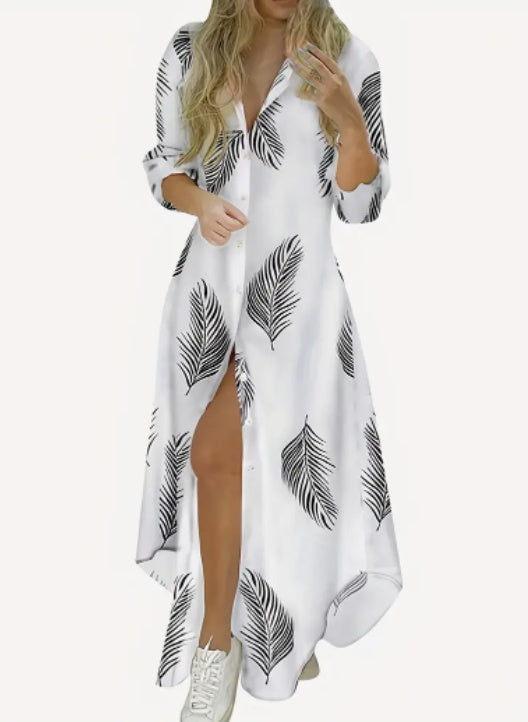 Color Block Striped Shirt Dress