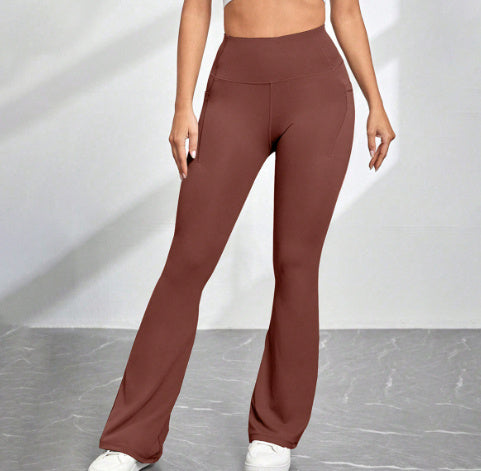 High Waisted Pocket Micro Flared Yoga Pants